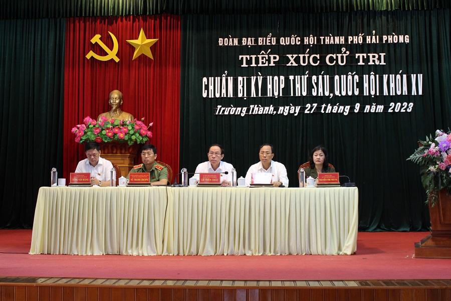 Đoàn Đại biểu Quốc hội thành phố Hải Phòng tiếp xúc cử tri huyện An Lão chuẩn bị kỳ họp thứ 6, Quốc hội khóa XV